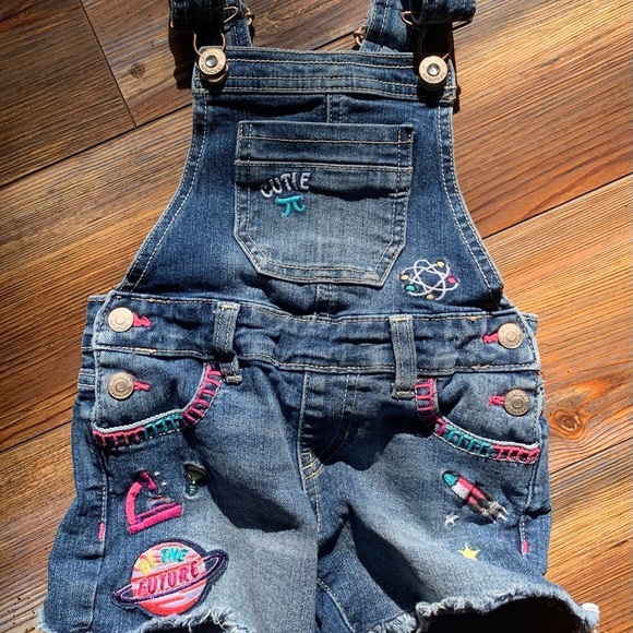 Embroidered Denim Kids Overalls Jordache Size XS 4/5 - Picture 7 of 7